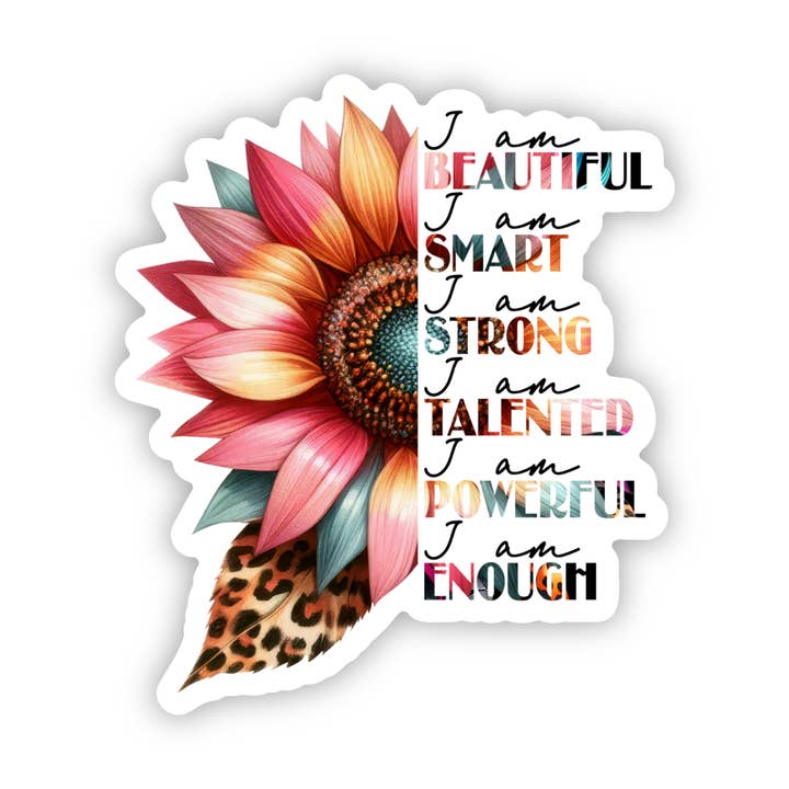 I Am Beautiful Smart Strong Vinyl, Sticker, 3x3 in. for wholesale by Savannah and James Co