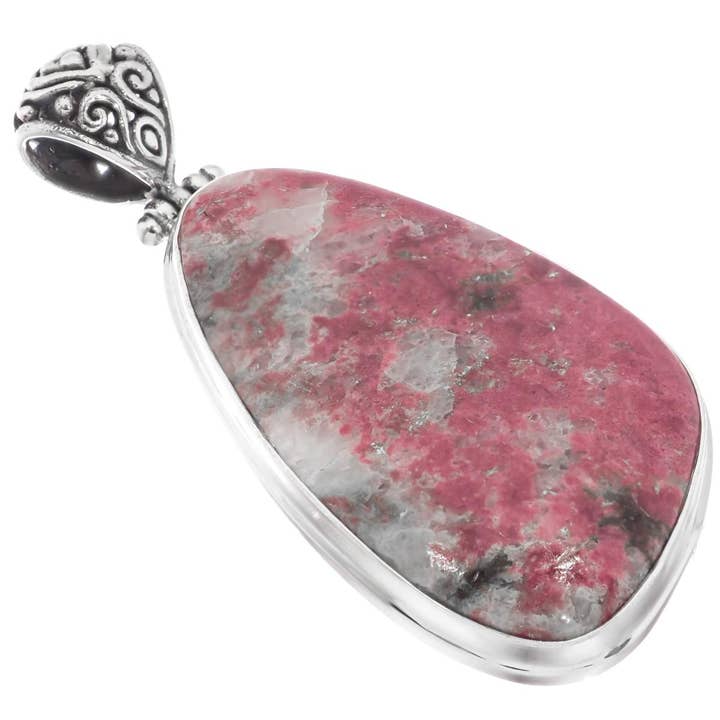 925 sølv norsk thulit rosaline pink sterling håndlavet vedhæng, 2" for engroshandel hos FifiRose