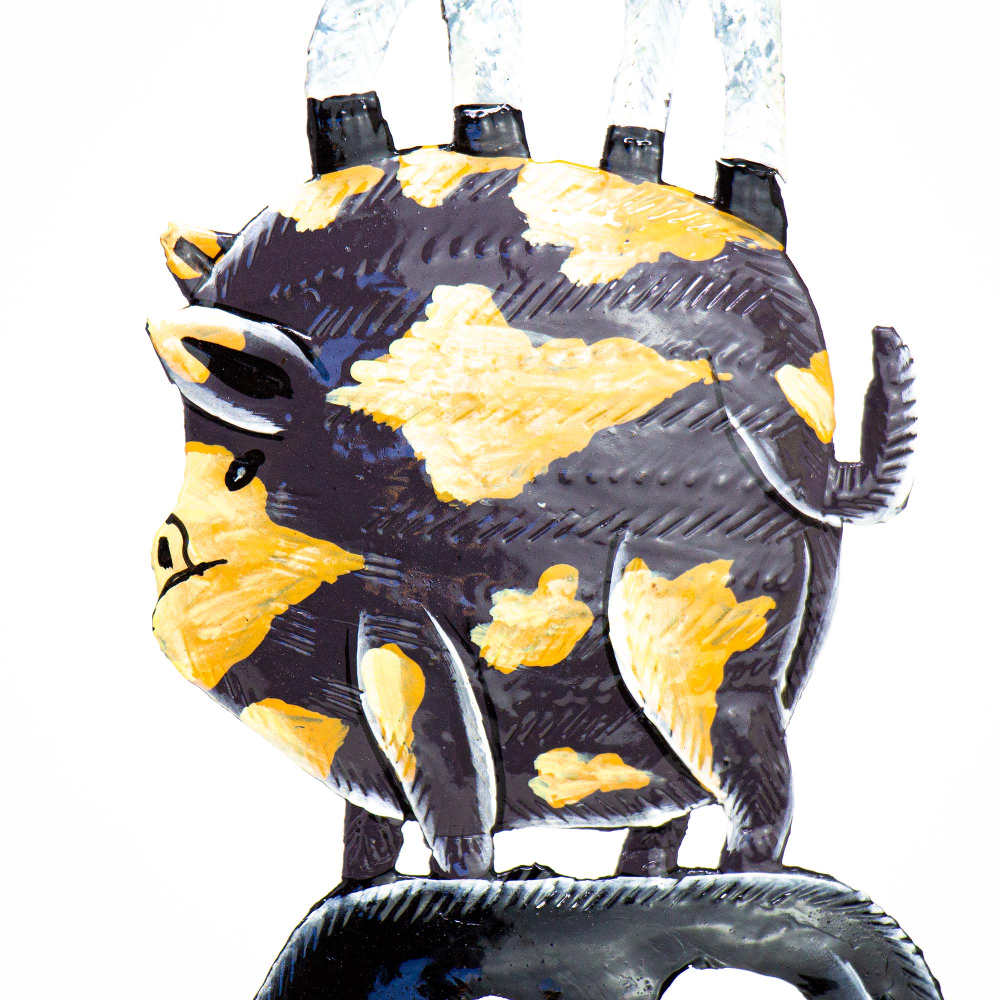 Global Crafts - Vente Décoration murale - Art mural en acier haïtien empilé fantaisiste3