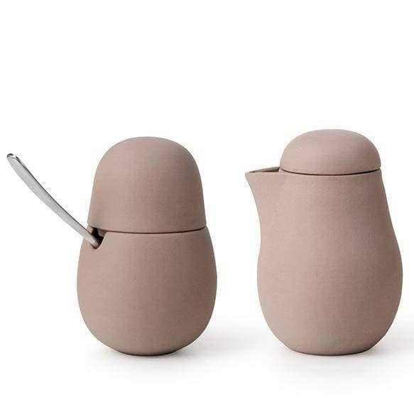 Nina™ Porcelain Milk & Sugar Bowls w/ Metal Spoon - Set of 2 for wholesale by Viva | Espro | Liiton