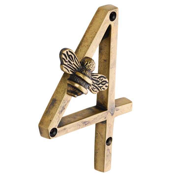 Brass bee - Wholesale Wall hook - Brass bee Premium House Numbers with Bee in Heritage Finish8