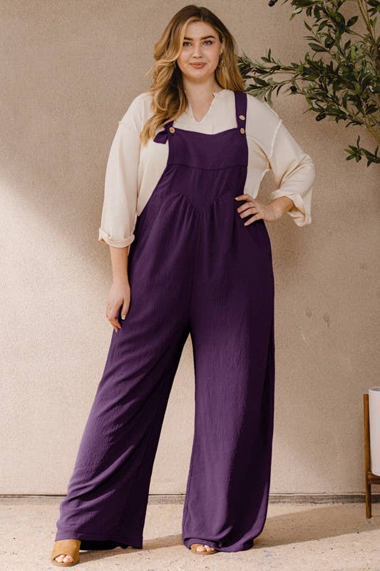 Oddi - Wholesale Jumpsuit - Women's - Plus Solid Button Sling Jumpsuit13