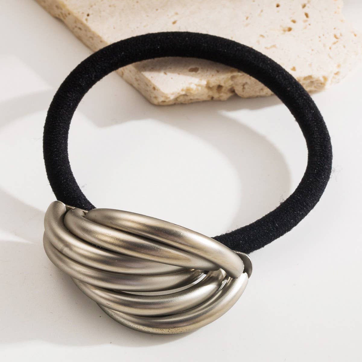 ACCITY - Wholesale Hair Tie - Minimalist Metal Geometric Elastic Hair Tie_CWAHA61882
