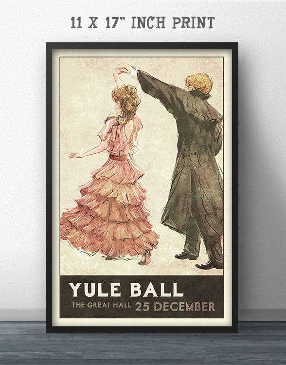 WindowShopGal – wholesale Art print – Yule Ball Poster - Pink Dress (for Harry Potter fans)7
