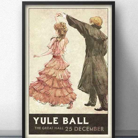 WindowShopGal – wholesale Art print – Yule Ball Poster - Pink Dress (for Harry Potter fans)7