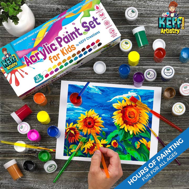 Keff Creations - Wholesale Paint set - 24 Creations Vibrant Acrylic Paint Pots Set6