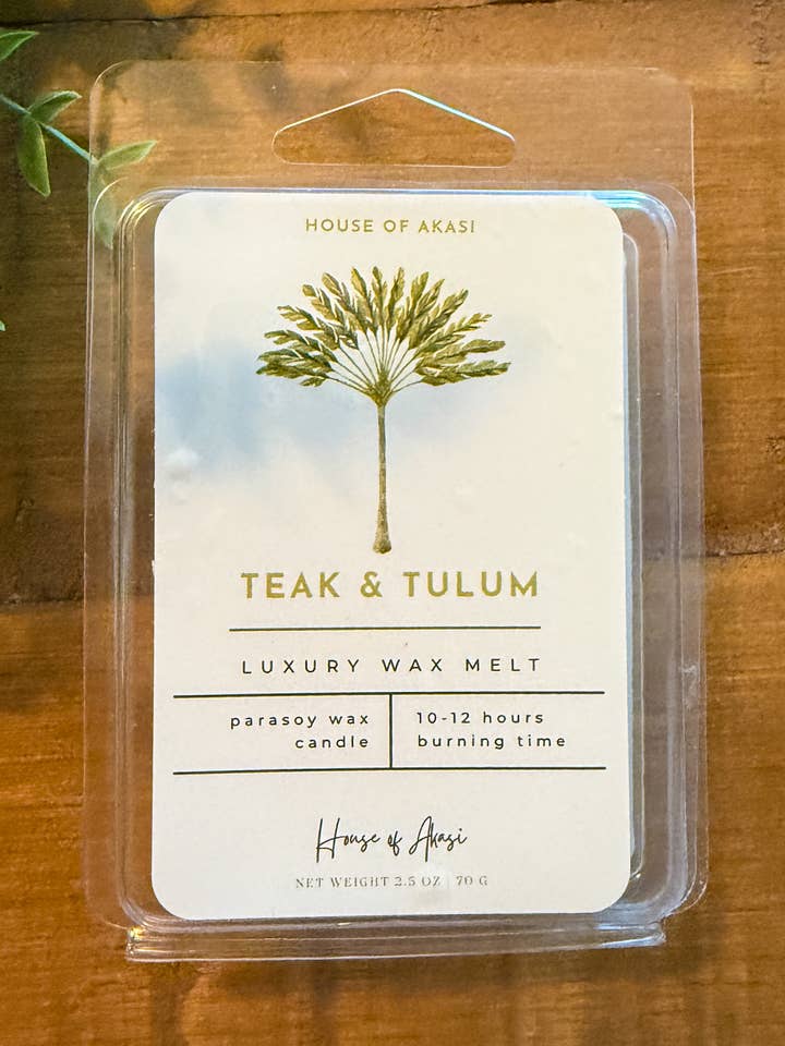 Teak & Tulum Wax Melt 2.5oz for wholesale by House Of Akasi