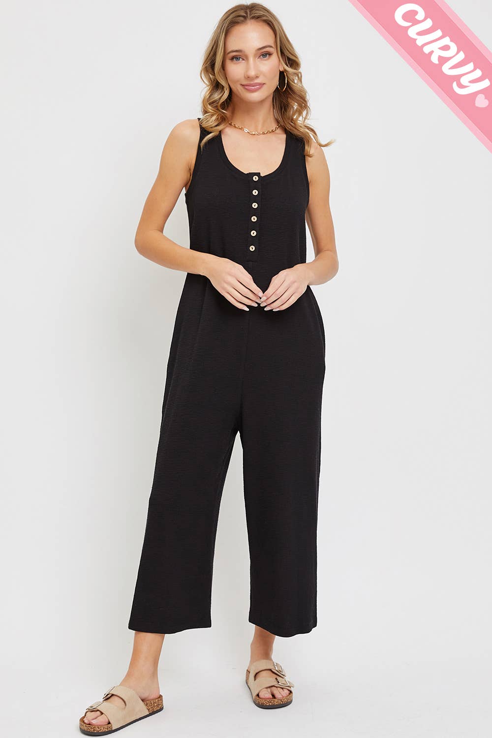 Sweet Lovely by Jen - Wholesale Jumpsuit - Women's - PLUS SIZE DAILY RELAXED BUTTON DOWN JUMPSUIT4