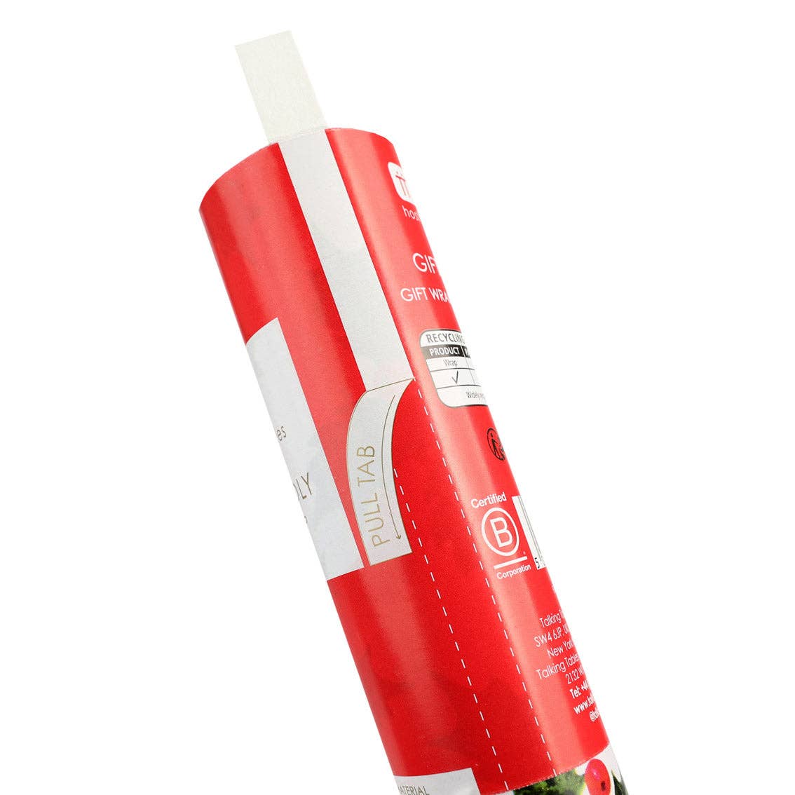 Talking Tables EU - Wholesale Wrapping Paper Roll - Botanical Holly Recycled Wrapping Paper - 3m4