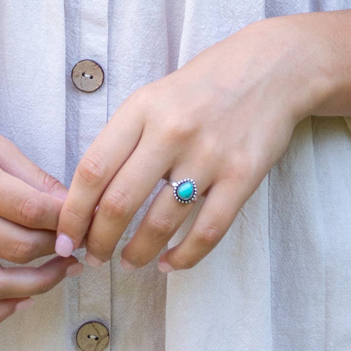 Anju Jewelry - Wholesale Single Stone/Solitaire Ring - Kashi Semiprecious Small Stone Ring Prepack (with Display)