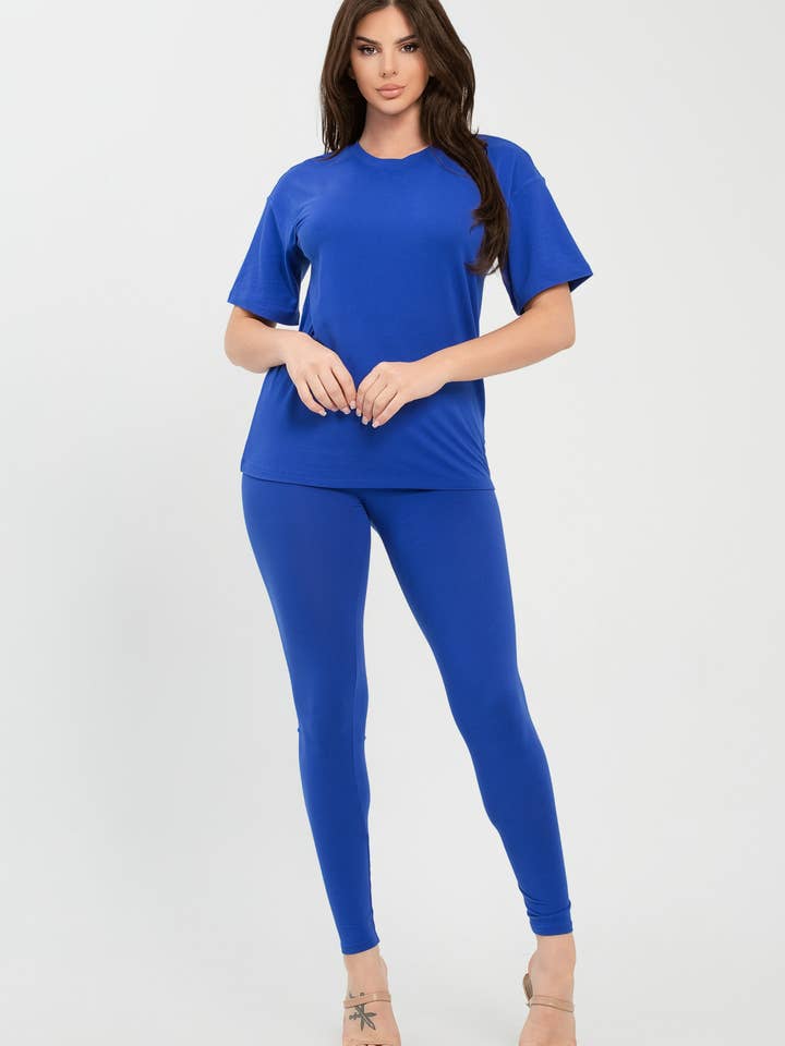 Julia by LoveJ - Wholesale Top & Pant Set (NOT Loungewear) - Women's - Brushed Dty Round Neck Top Leggings Set 20