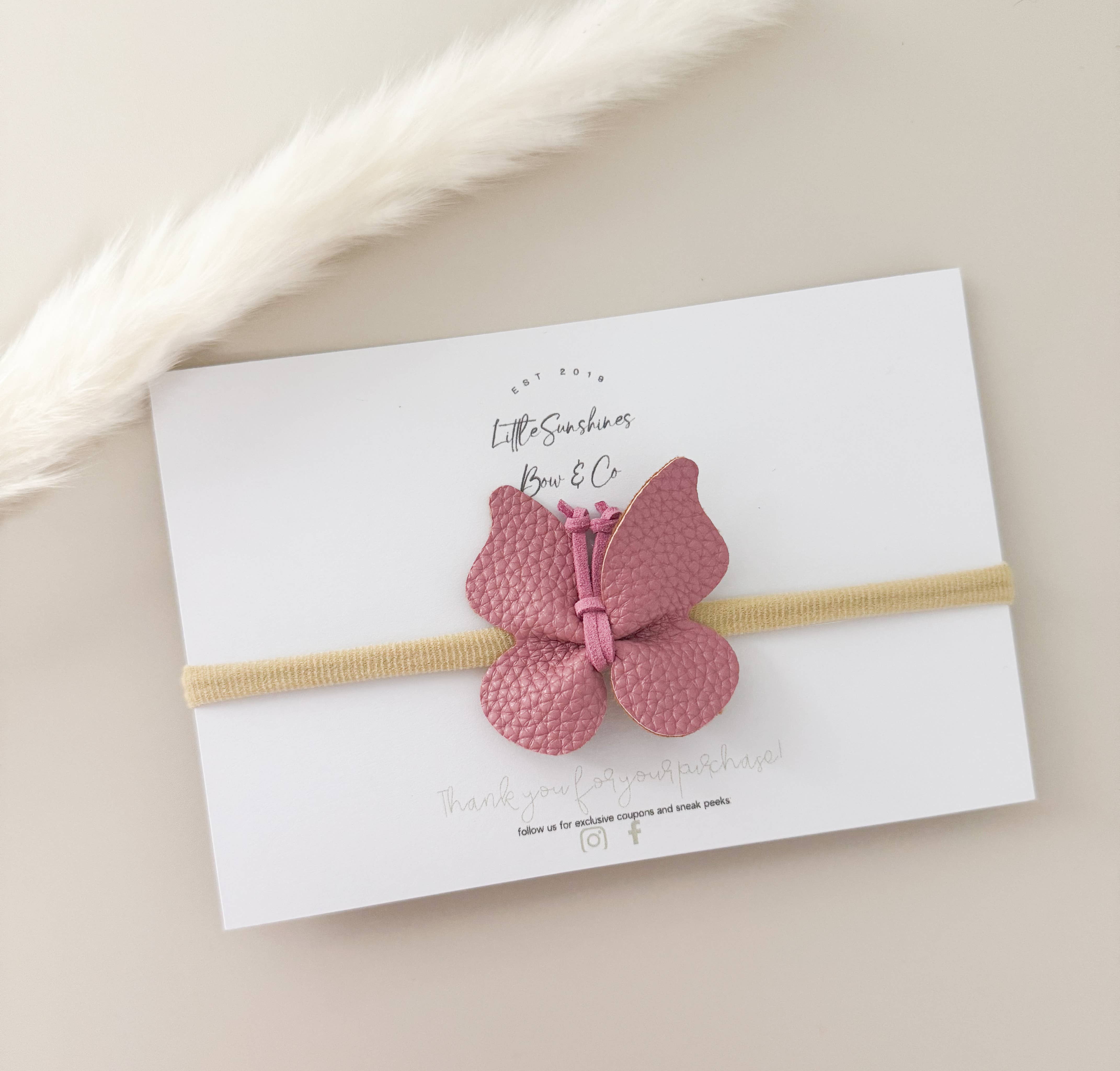 Little Sunshines Bow & Co - Wholesale Hair Clip - Kids - Texture Leather Butterflies1