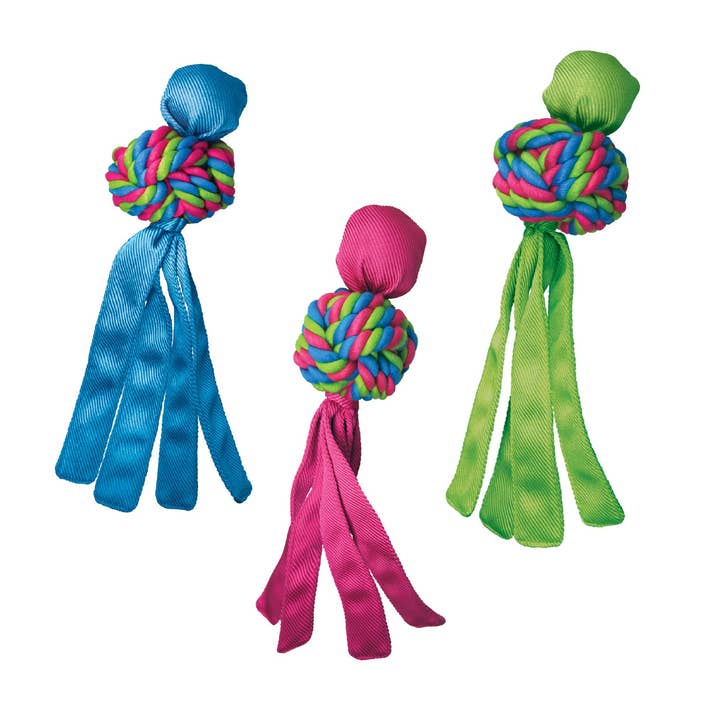 KONG® Wubba Weaves Dog Tug Toy Assorted Small for wholesale by Pet Palette Distribution