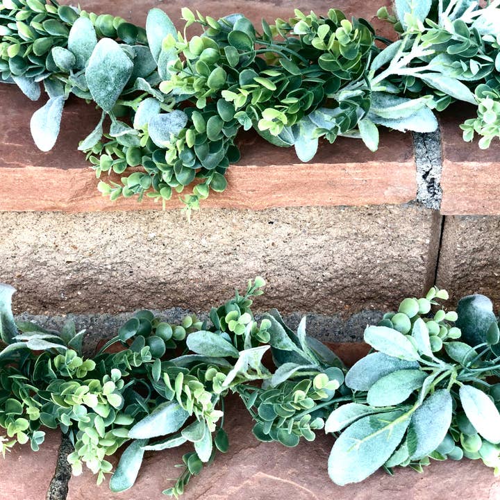 The Little Rustic Farm - Wholesale Bunting/Garland - Artificial eucalyptus and lambs ear garland1