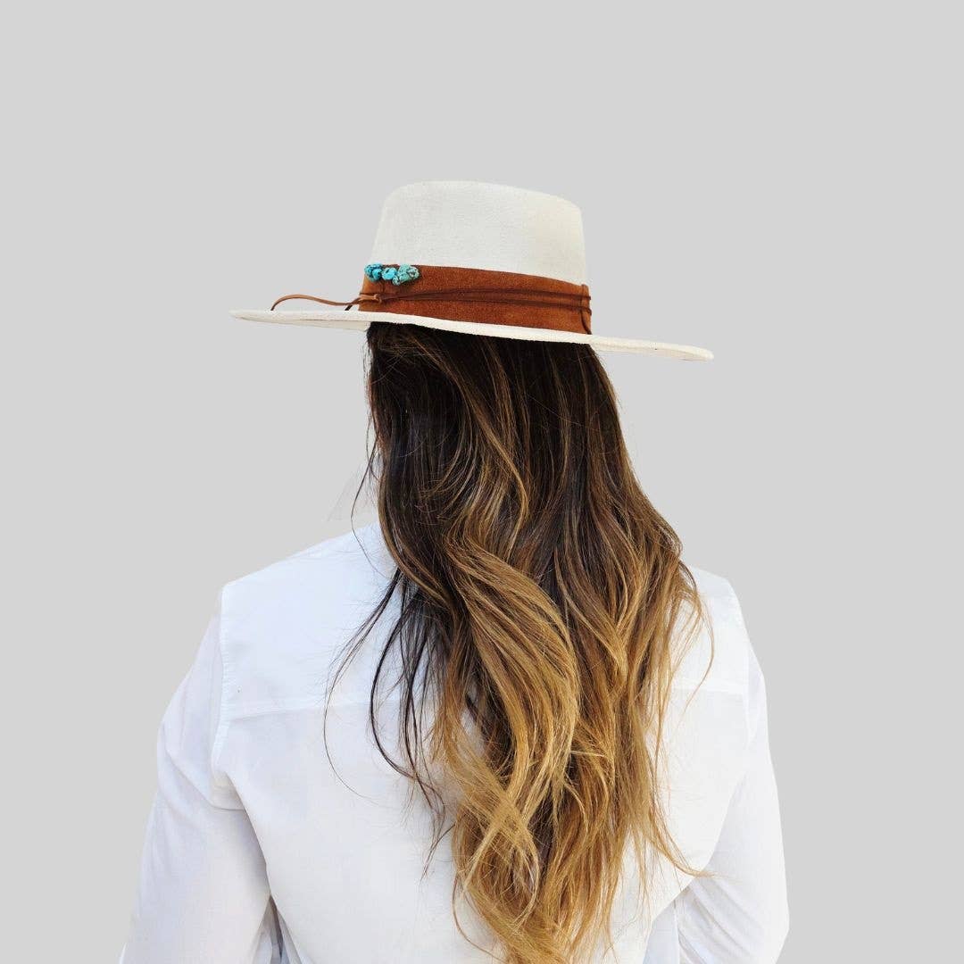 PETRA SAVAGE - Wholesale Fedora - Women's - Tasha Boater Crown Hat- Beige3