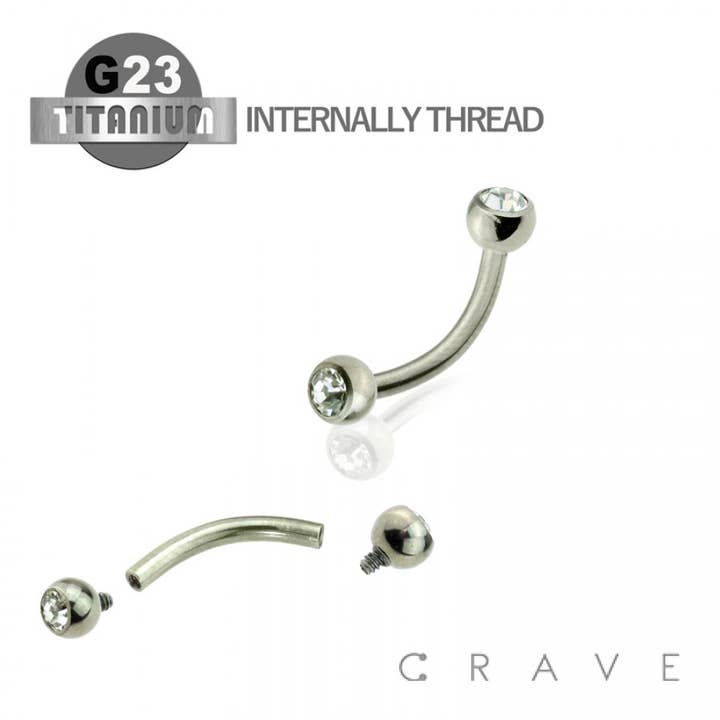 TITANIUM INTERNALLY THREADED EYEBROWS PRESS FIT GEM for wholesale by CRAVE