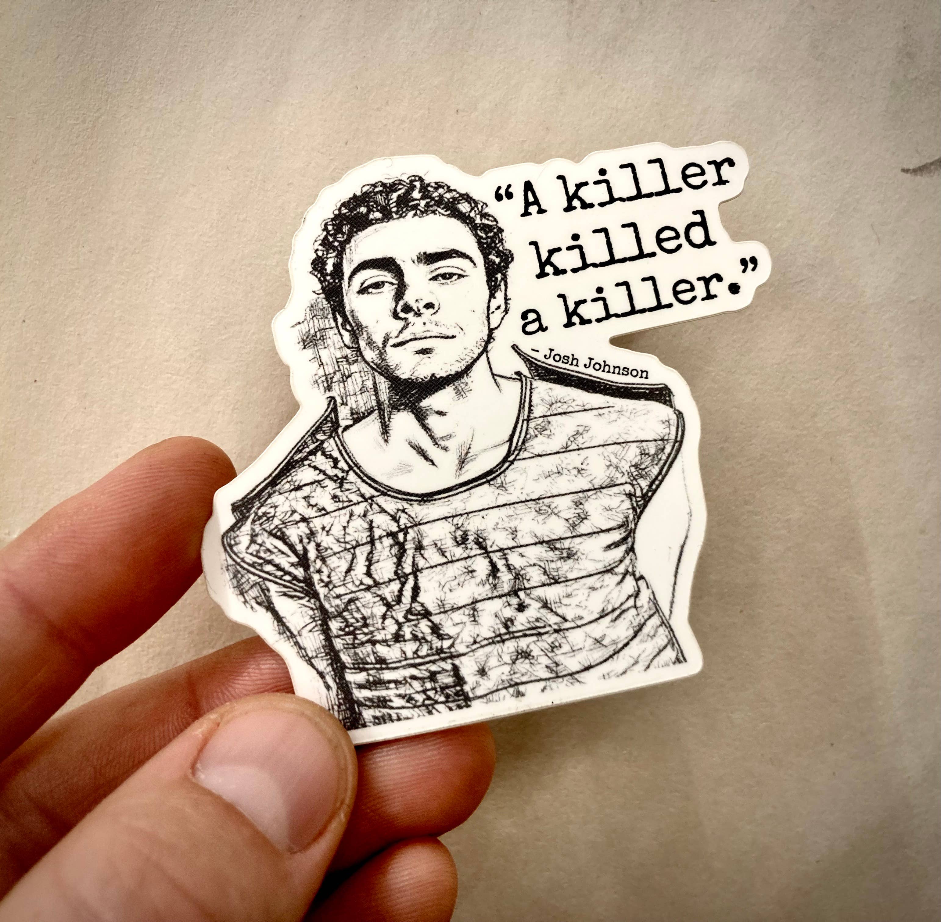 Dark Matters Designs - Wholesale Sticker - "A Killer Killed A Killer" - Luigi Mangione Sticker0