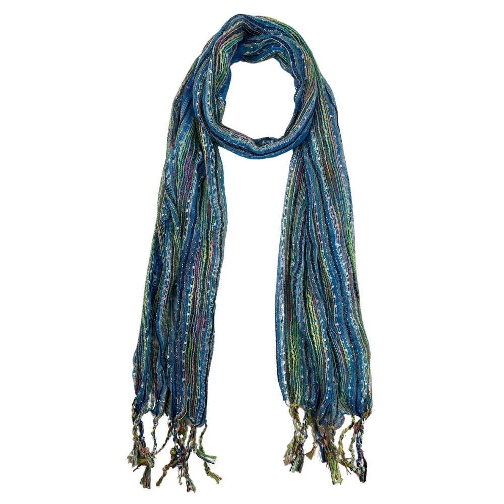 Humble Hilo – wholesale Scarf – Women's – Humble Hilo Multicolored Thread Artisan Scarf118