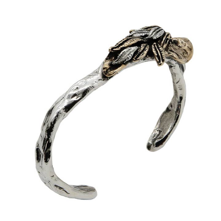 Bracciale rigido in argento 925 e bronzo (BA043) per la vendita all'ingrosso da parte di Mandile Gioielli