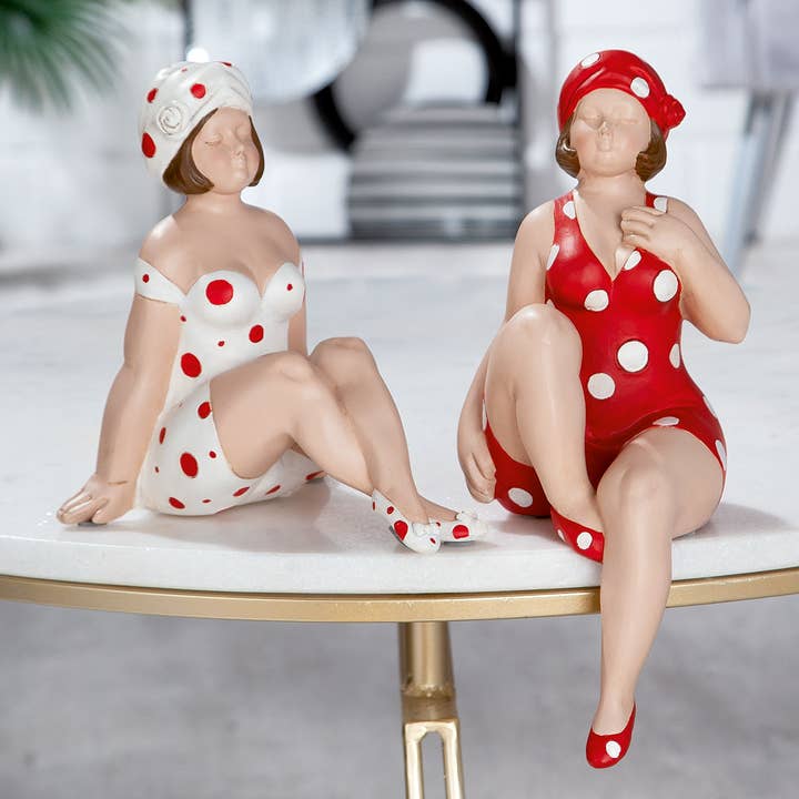 Gilde Handwerk Macrander GmbH & Co. KG - Wholesale Decorative Figurine - Poly figure “Becky” red/white VE 2 so