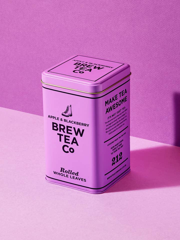 Brew Tea Apple & Blackberry Proper Tea Bags 25s Tin X6 for wholesale by Brew Tea Co.