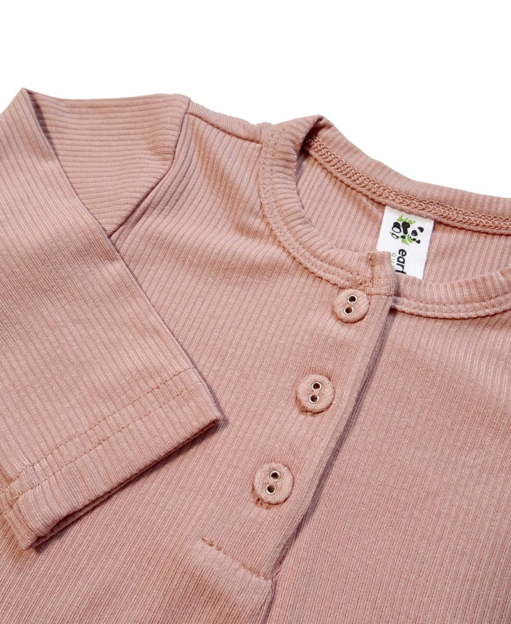 Earth Baby Outfitters - Wholesale Jumpsuit - Baby - Bamboo Ribbed Long Sleeve Henley Romper7