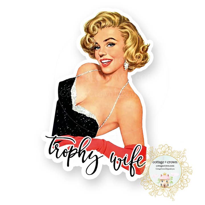 Trophy Wife - Vinyl Decal Sticker Retro Housewife for wholesale by cottage + crown
