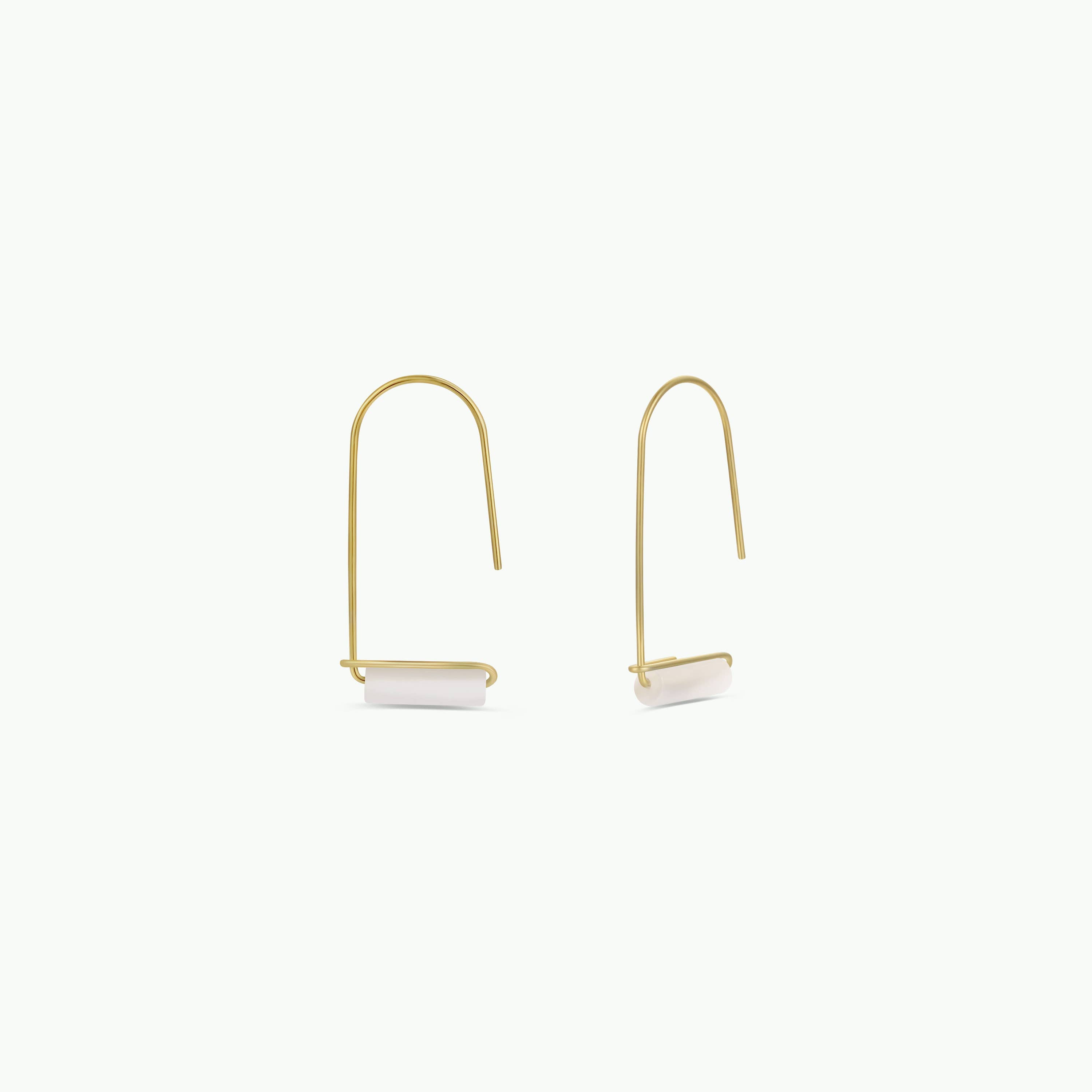 JaxKelly - Vente Boucles d'oreilles pendantes - Boucles d'oreilles Drop - Nacre - Doré