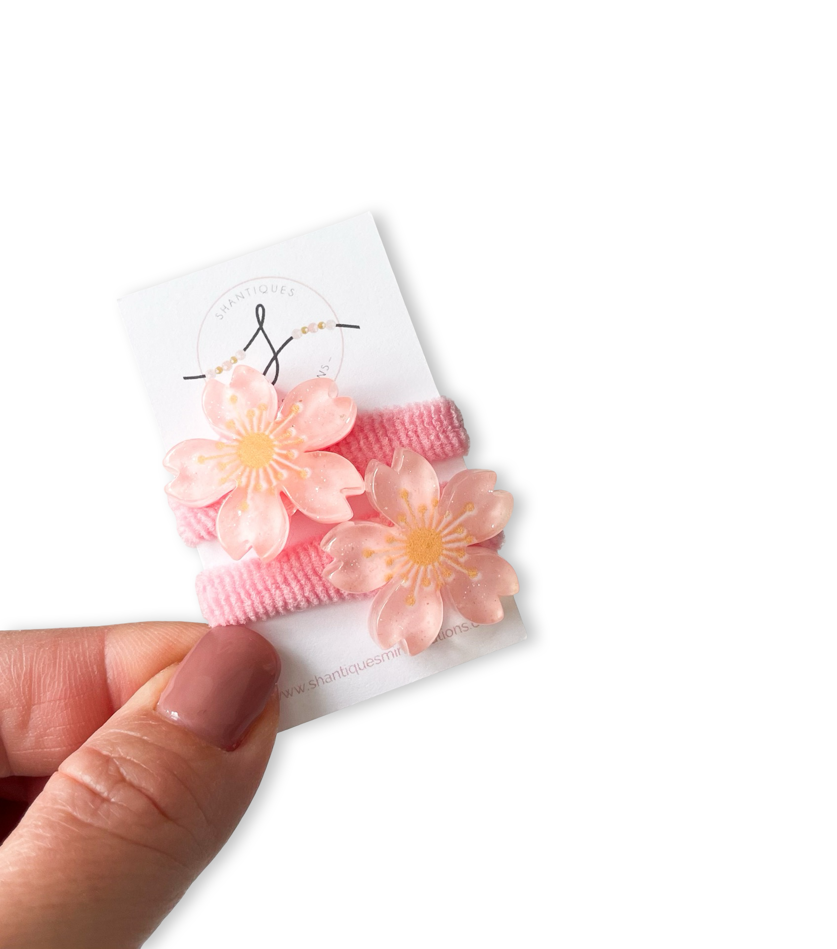 Shantiques Mini Creations - Wholesale Hair Tie - Kids - Piggy Ties - Glitter Flowers & Spring Blossoms0