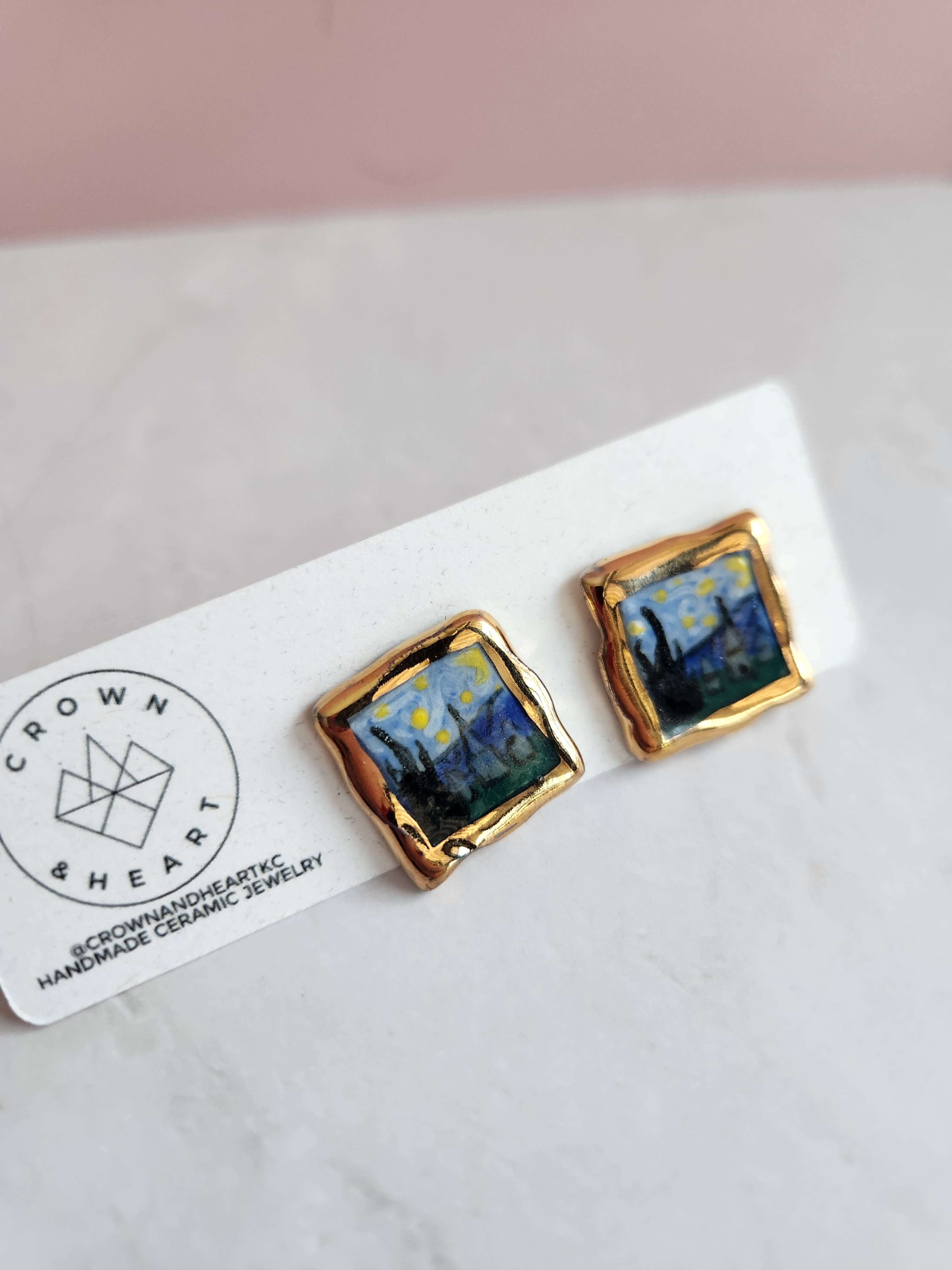 Crown & Heart – wholesale Stud/post earrings – Mini masterpiece studs15