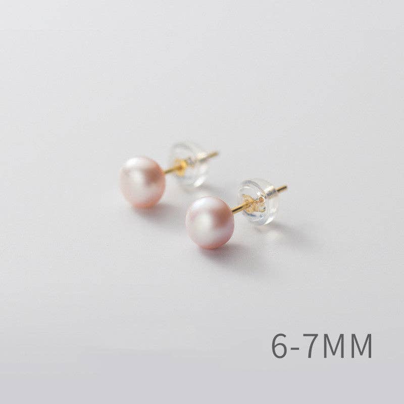 Perimade & Co. LLC - Wholesale Stud/Post Earrings - White Pink Purple Pearl Stud Earrings in 925 Sterling Silver21