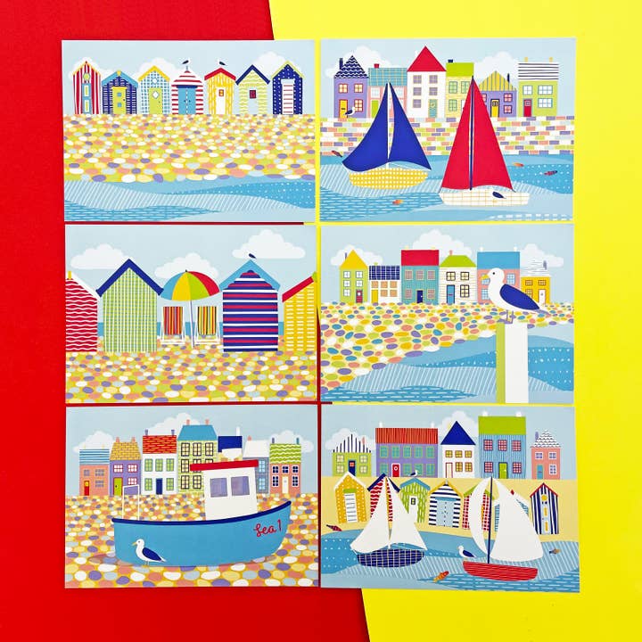 Postkarten am Meer — Set mit sechs für den Großhandel von The Leaf Press