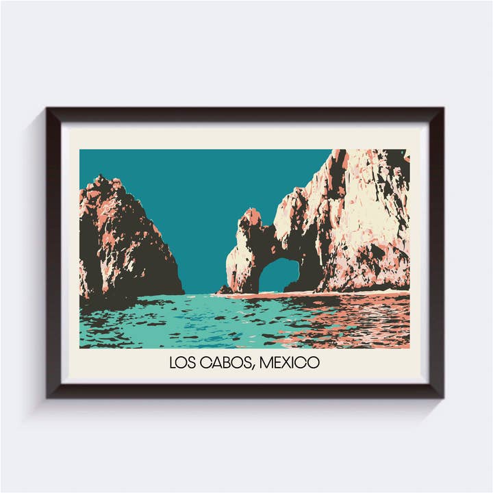 Los Cabos, Postal México Retro Style Travel Print - 6 tamanhos por atacado de 2 Sisters