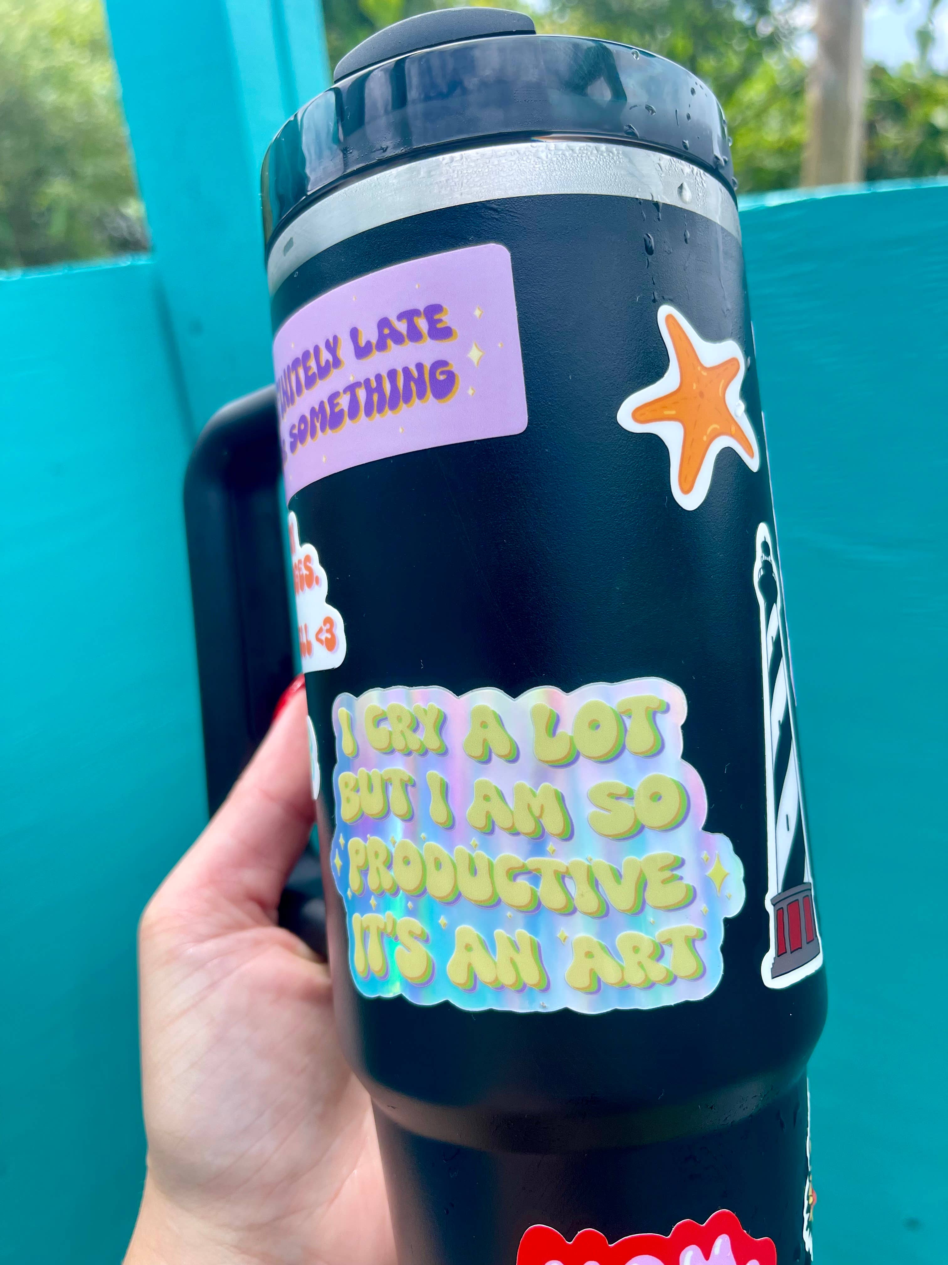 Stickers by Saylor - Wholesale Sticker - I Cry a Lot but I am So Productive Lyric Vinyl Sticker 4