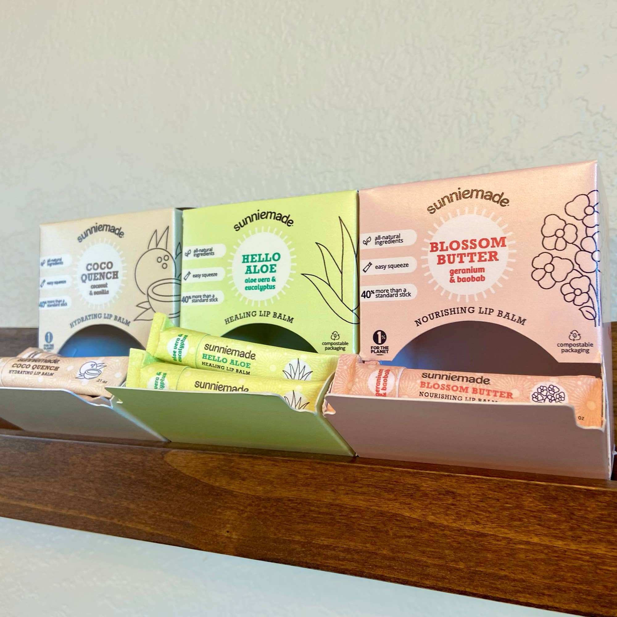 Sunniemade - Wholesale Lip Balm - Blossom Butter Nourishing Lip Balm — 12-unit display case1