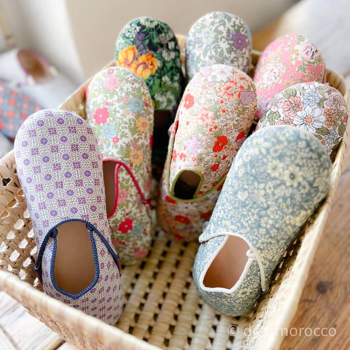 dear Morocco - Wholesale Slippers - Women's - Moroccan leather Slipper Babouche // Poland // Black flower