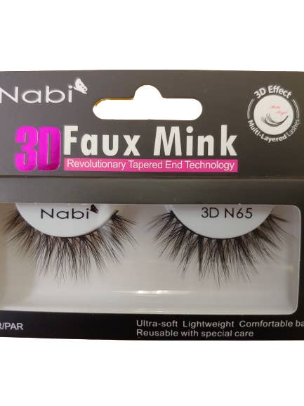 3D N65 - Nabi 3D Faux Mink Eyelash 12PCS/PACK for wholesale by Nabi Cosmetic