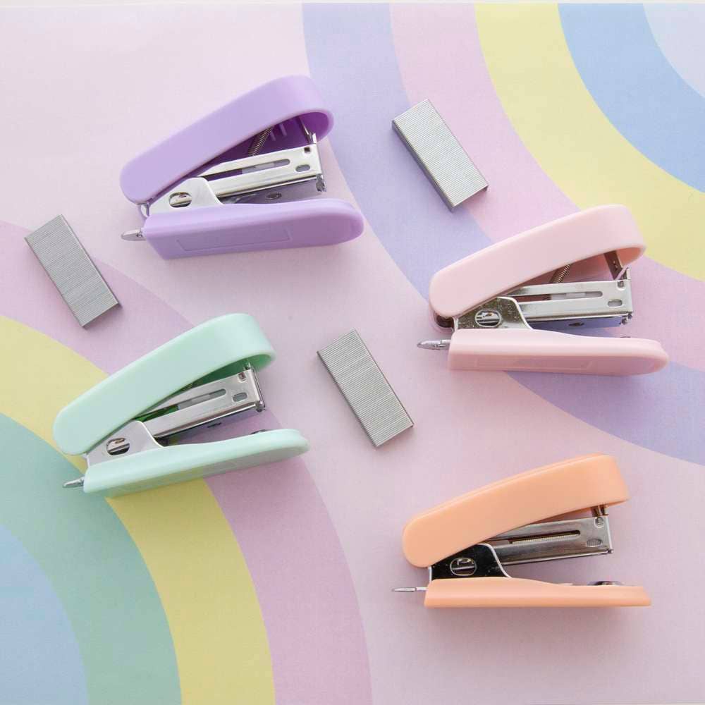 Luna Office Supply -  Everyday Essential - Wholesale Stapler - Mini Pastel Color Stapler Standard (26/6) w/ 500 Ct. Staples1