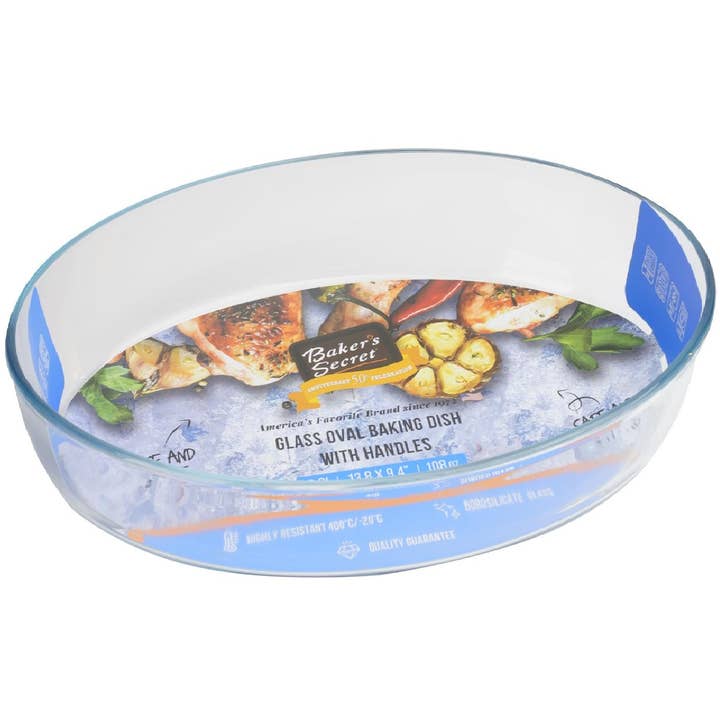 3.2 L Oval Glass Baking Dish (13.8*9.4*2.6 Inch) Tempered Glass - #BS40367 In Stock for wholesale by Gourmet Edge