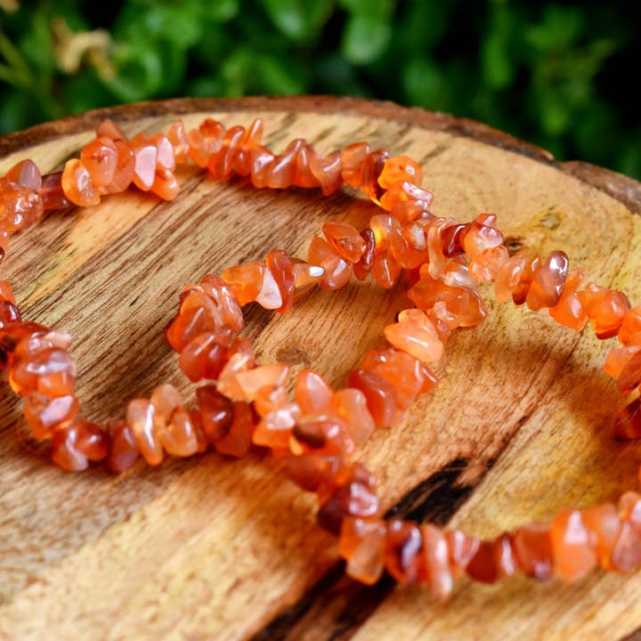 AK Healing Crystals - Wholesale Beaded Bracelet - Carnelian Chip Bracelet, Baroque Crystal Jewelry