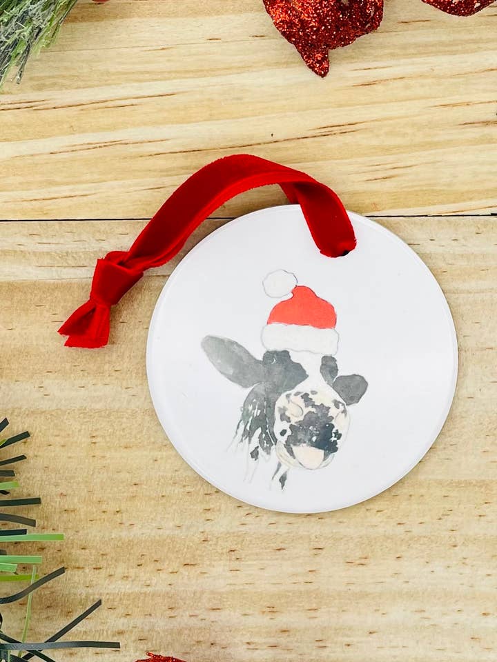 Ornamento de Vaca de Natal Preto e Branco por atacado de Krafty Inc