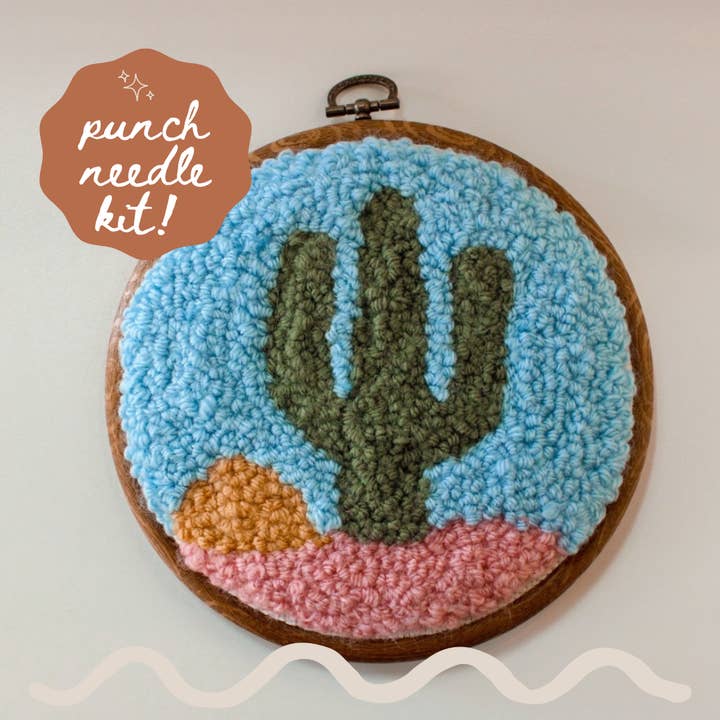 Cactus Beginner DIY Punch Needle Kit   for wholesale by Homebody DIY