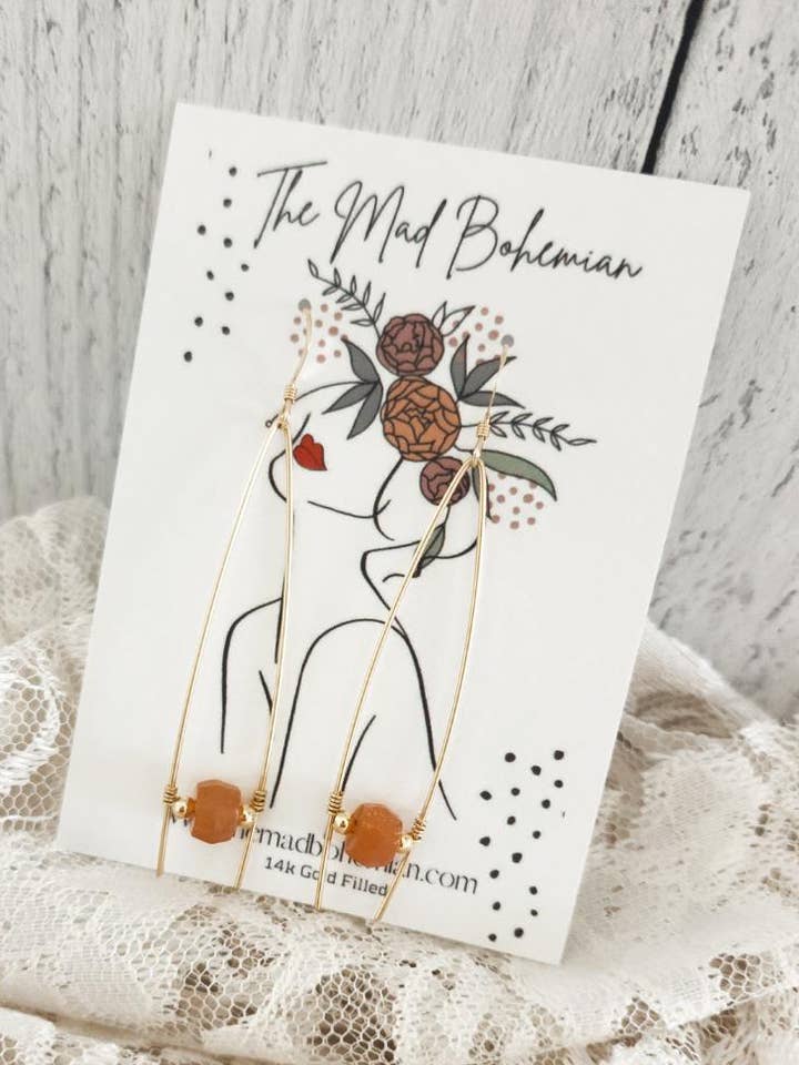 Stella Triangle Hoop Earrings for wholesale by Mad Bohemian Studios