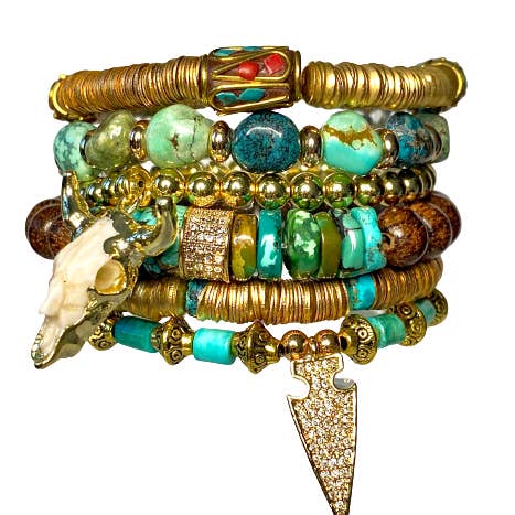Cow Skull Stack Bracelet for wholesale by HEATHER FORD