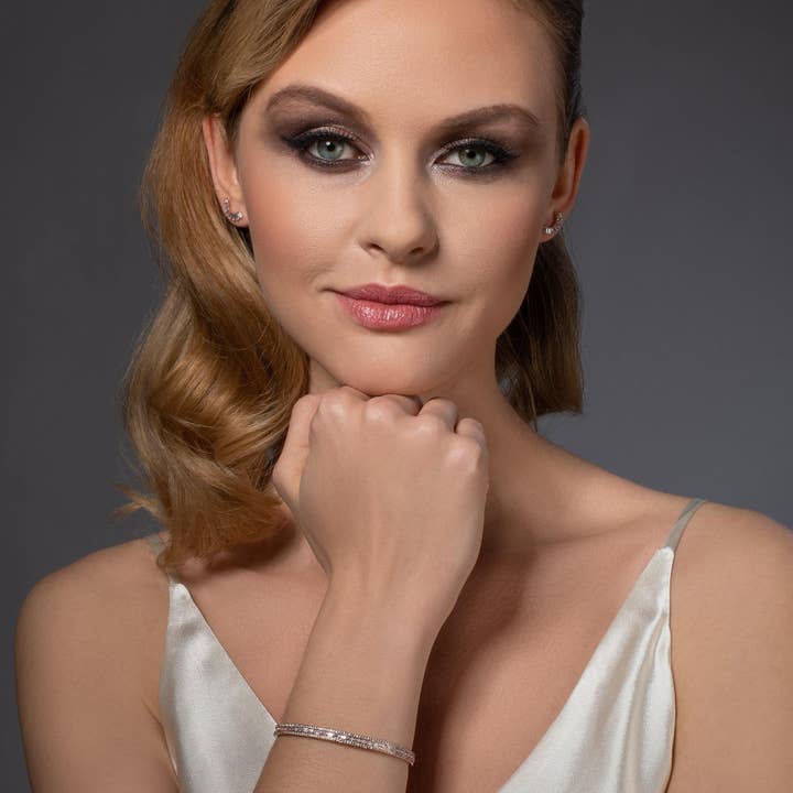 Namana – wholesale Dangle earrings – Rose Gold Ear Climber Earrings with Cubic Zirconia Gemstones