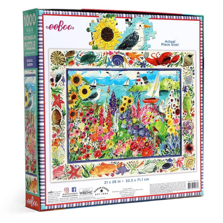 eeBoo - Wholesale Puzzle - Adult - Seagull Garden 1000 Piece Rectangular Puzzle