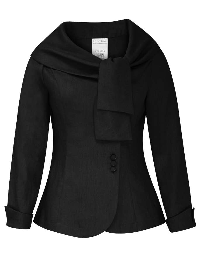 Chic Star Linen Portrait Collar Blazer In Red 031524 for wholesale by CHIC STAR