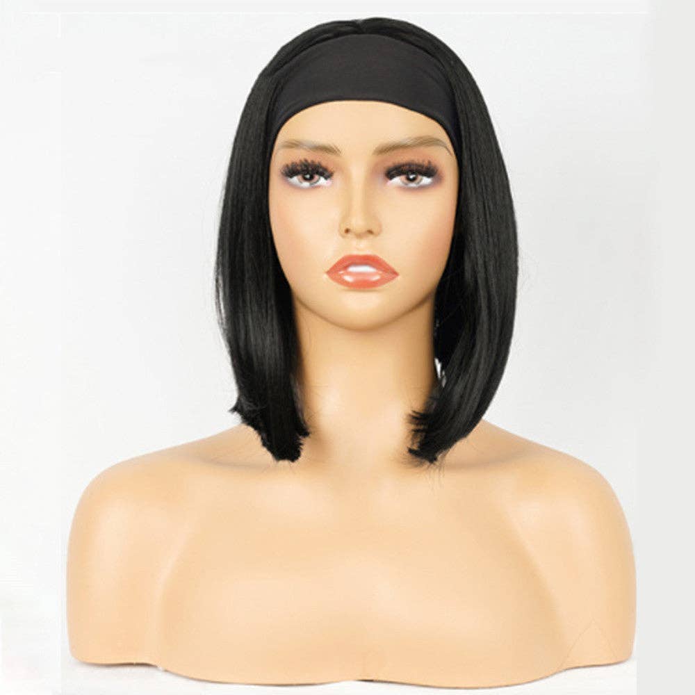   Short Straight Bob Headband Wig - 10 Inch Synthetic Hair for wholesale on Faire1