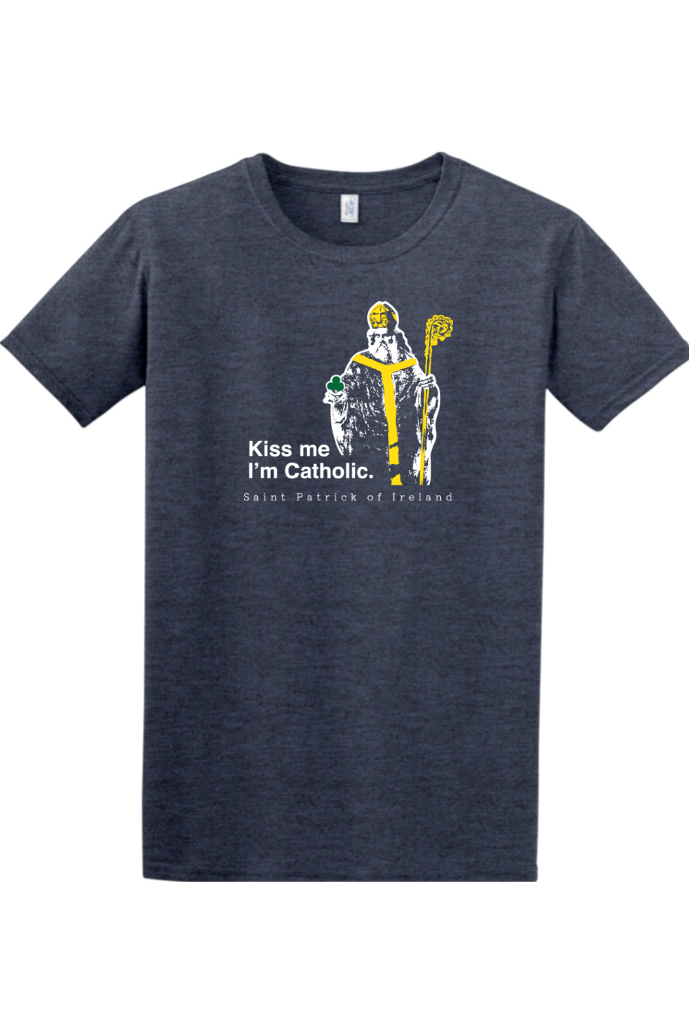 Sock Religious - Wholesale Screen Printed T-Shirt - Unisex - Kiss Me, I'm Catholic - St. Patrick of Ireland Adult T-shirt4