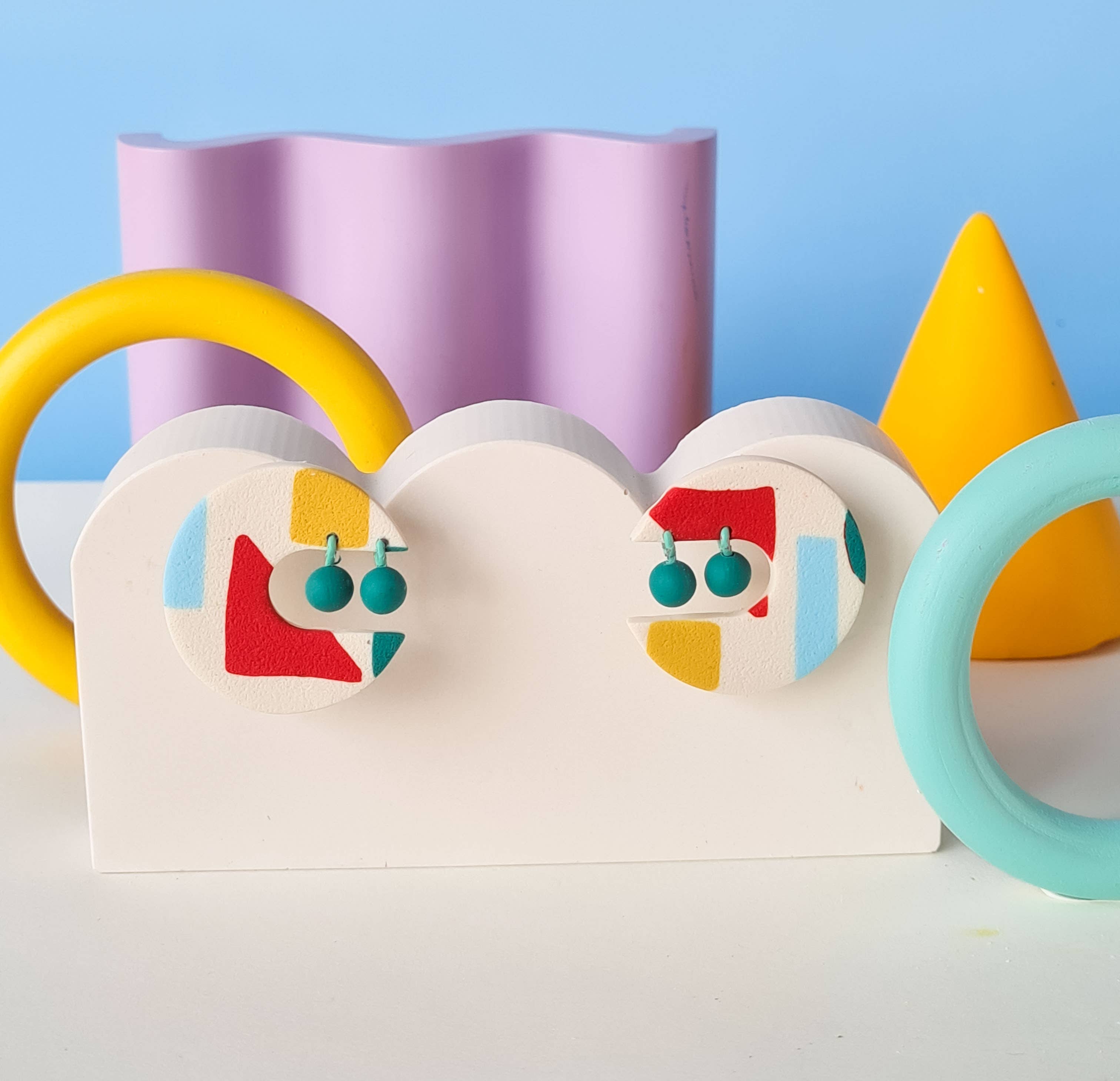 Mono - Wholesale Dangle Earrings - colorful patterned handmade clay earrings in 19 varieties2